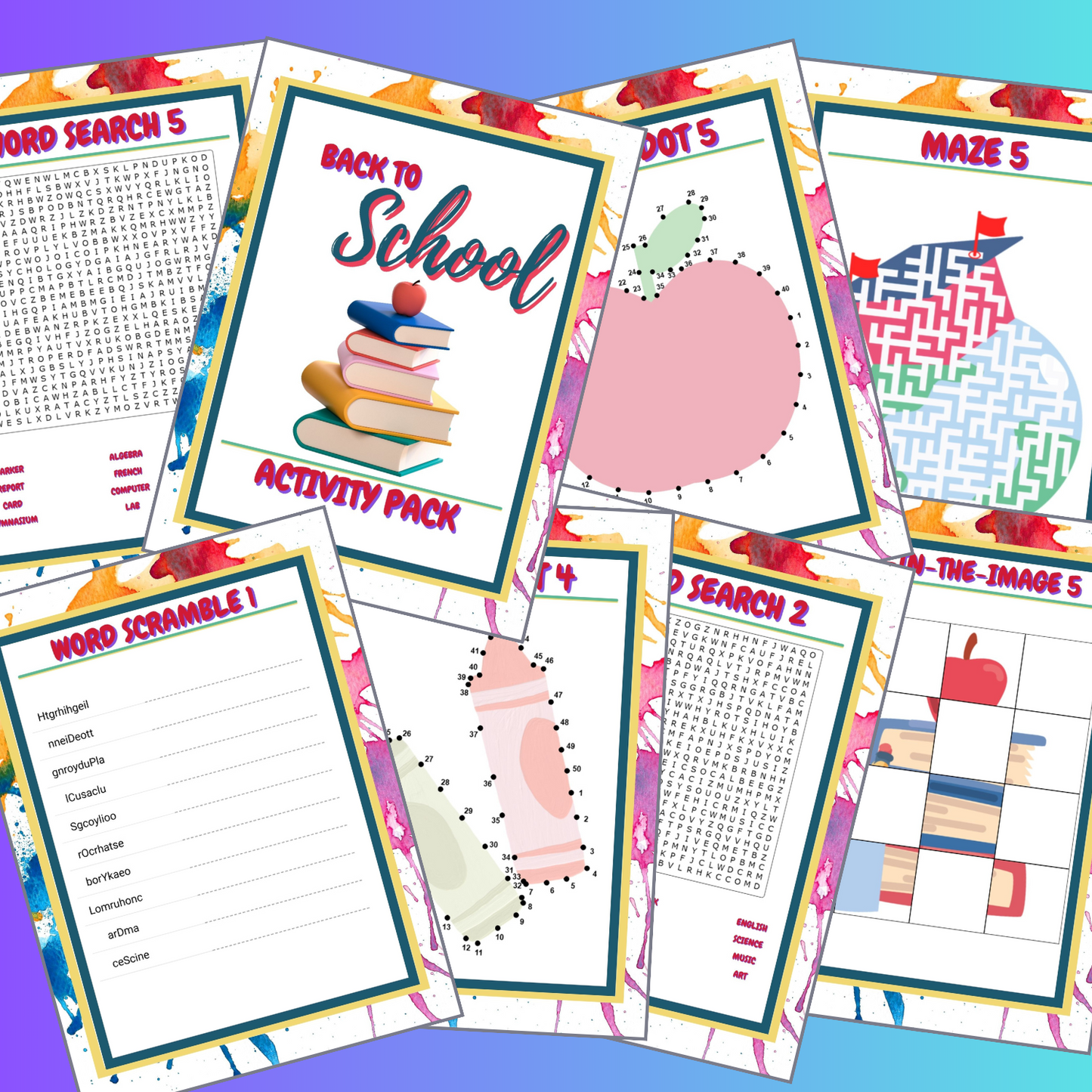 Back to School Kids Activity Book