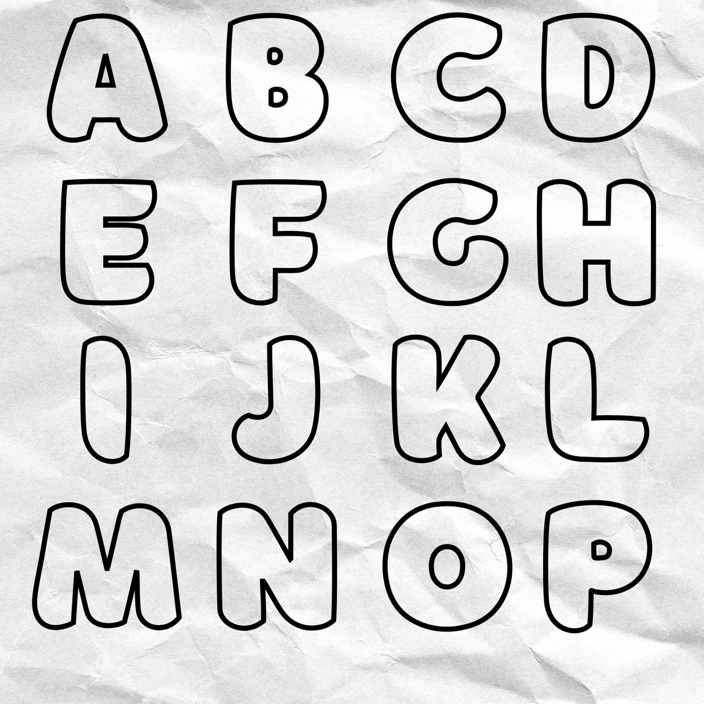Bubble Letter, Number, & Symbols Printables (80 pages)