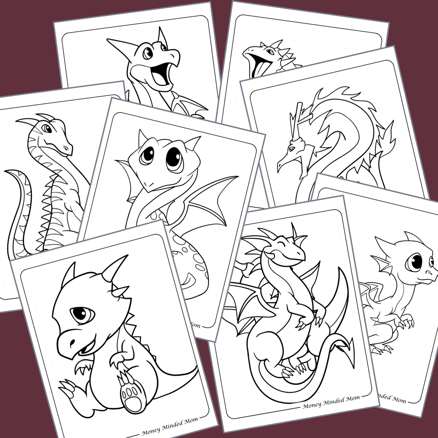 Dragon Coloring Book For Kids {20 pages}