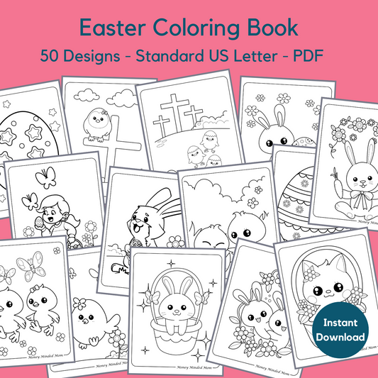 Easter Coloring Book Pages For Kids {50 pages}
