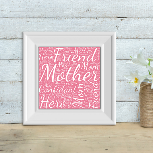 Mom/Mother Word Wall Art Mother's Day Gift for Mom (4 color options)