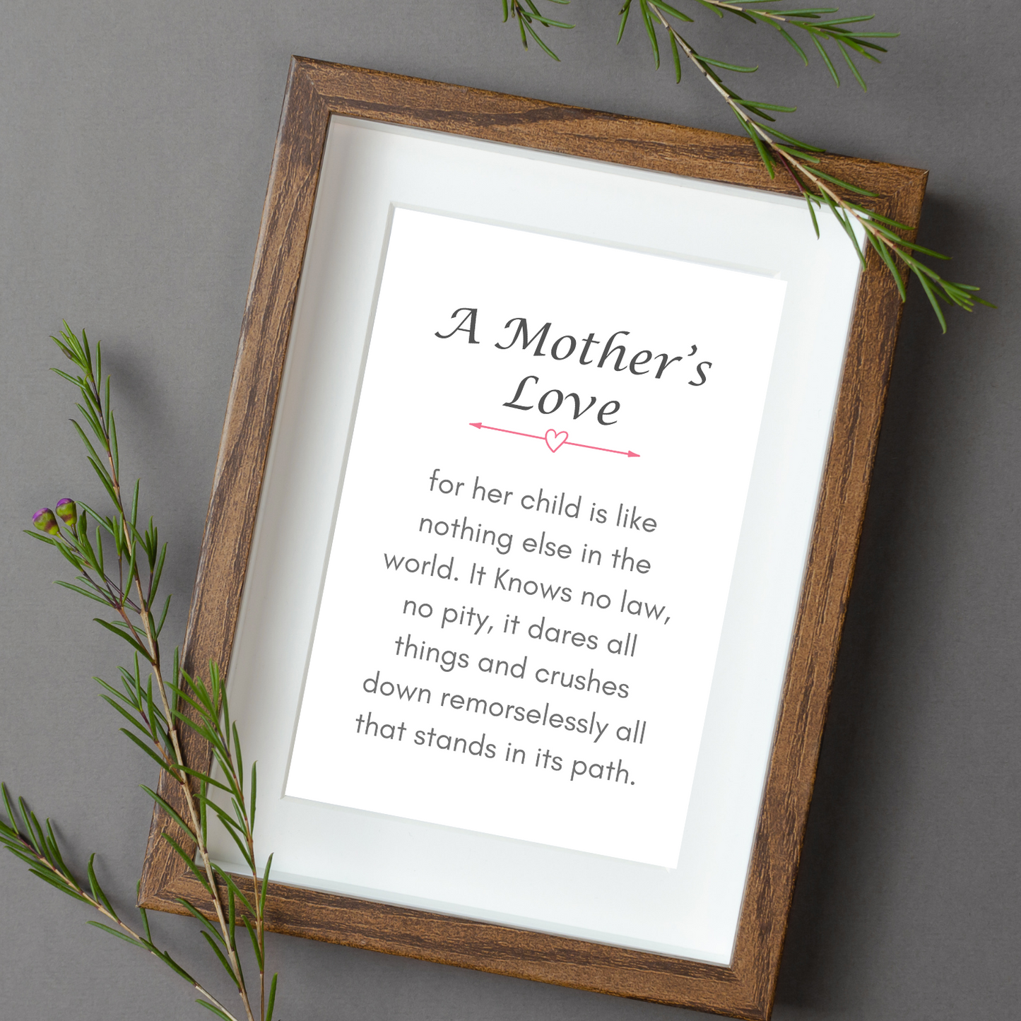 A Mother's Love Poem Wall Art Mother's Day Gift for Mom Print (unlimited print options)