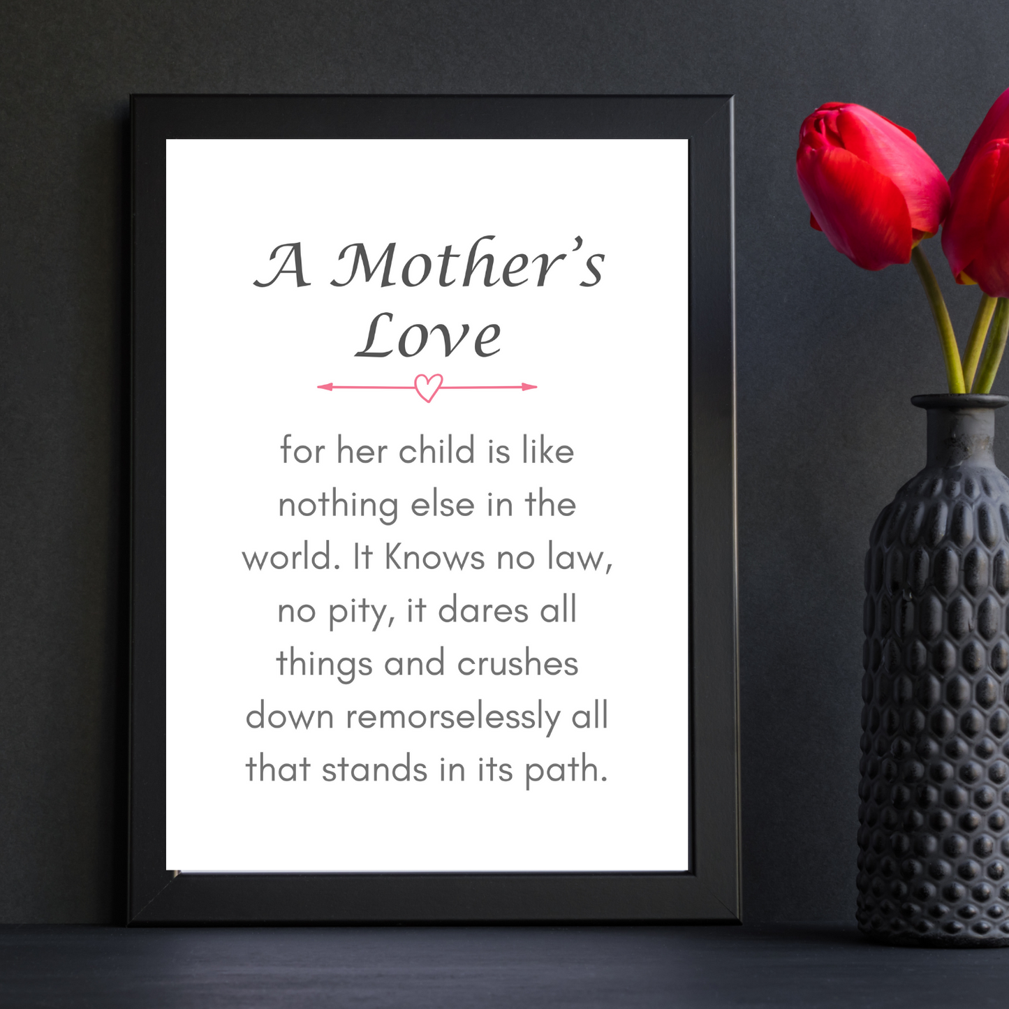 A Mother's Love Poem Wall Art Mother's Day Gift for Mom Print (unlimited print options)