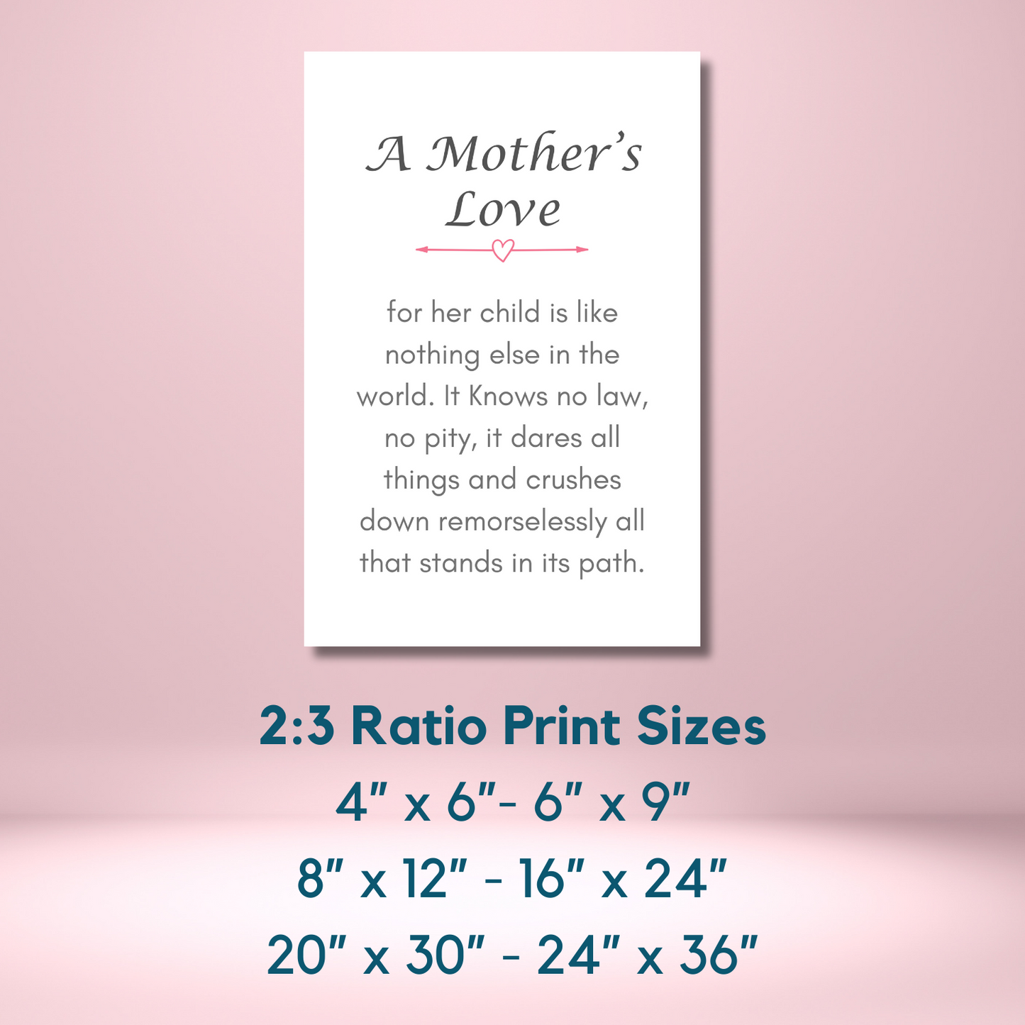 A Mother's Love Poem Wall Art Mother's Day Gift for Mom Print (unlimited print options)