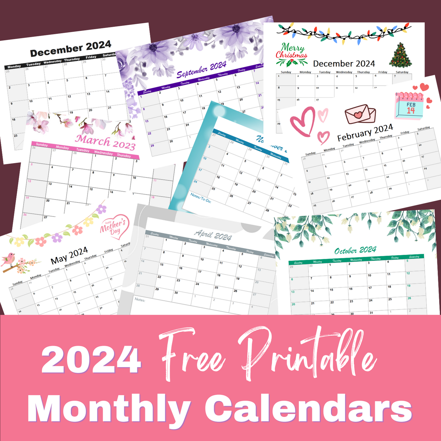 Free 2024 Printable Calendar