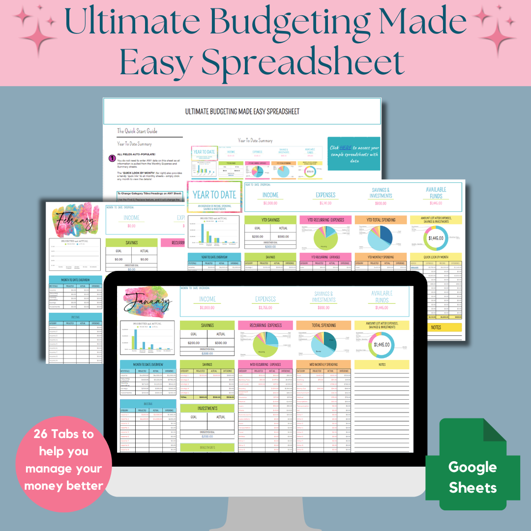 Ultimate Budgeting Made Easy Spreadsheet