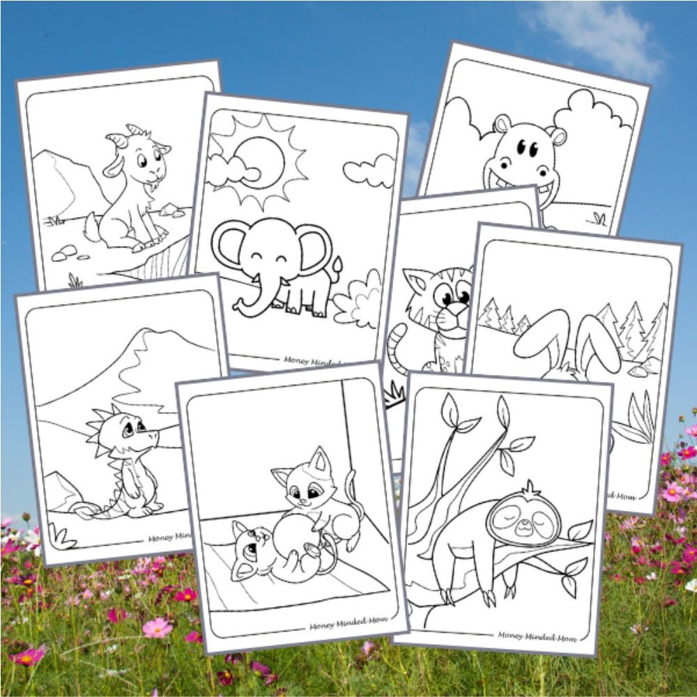 Baby Animals Coloring Book For Kids {40 pages}