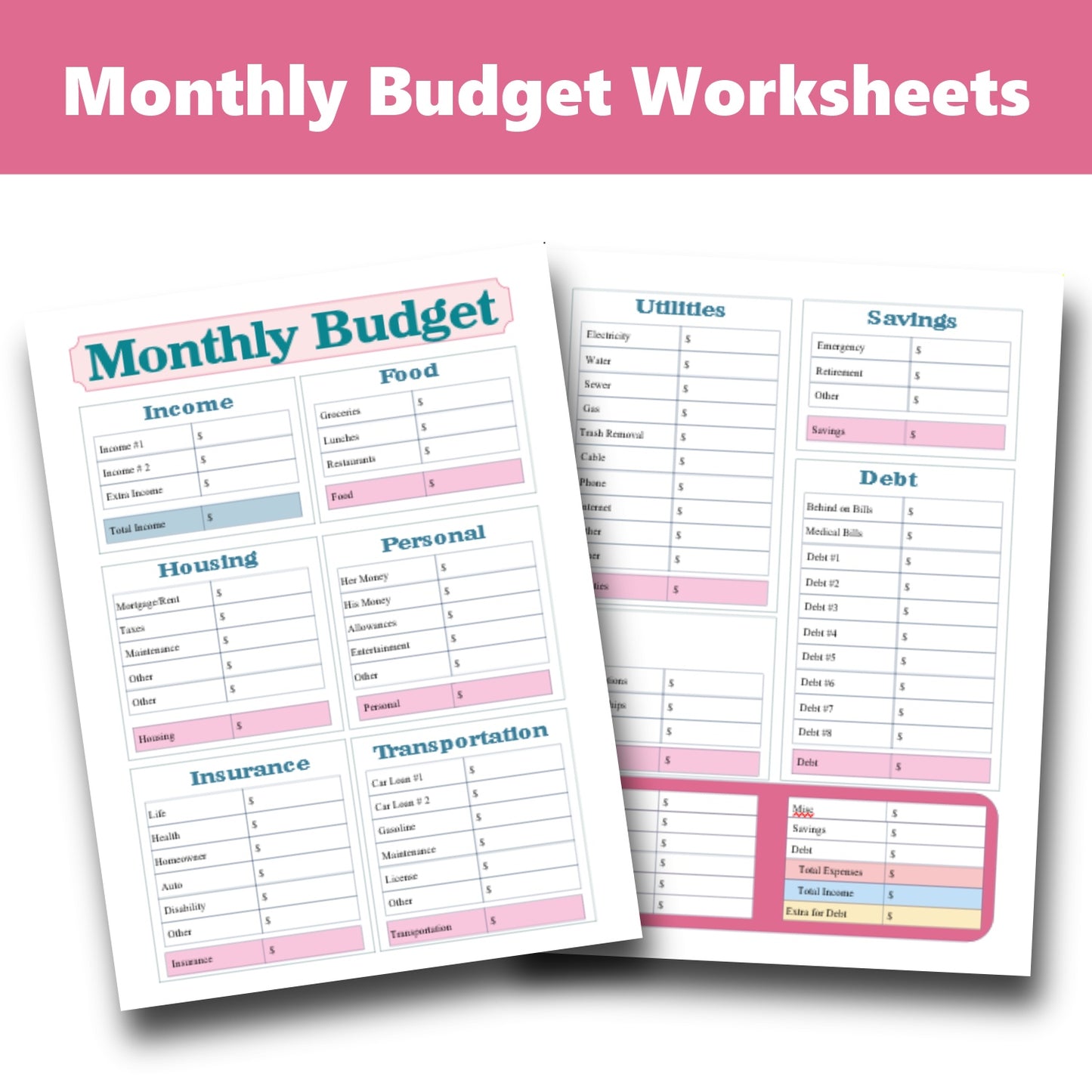 Printable Budget Templates