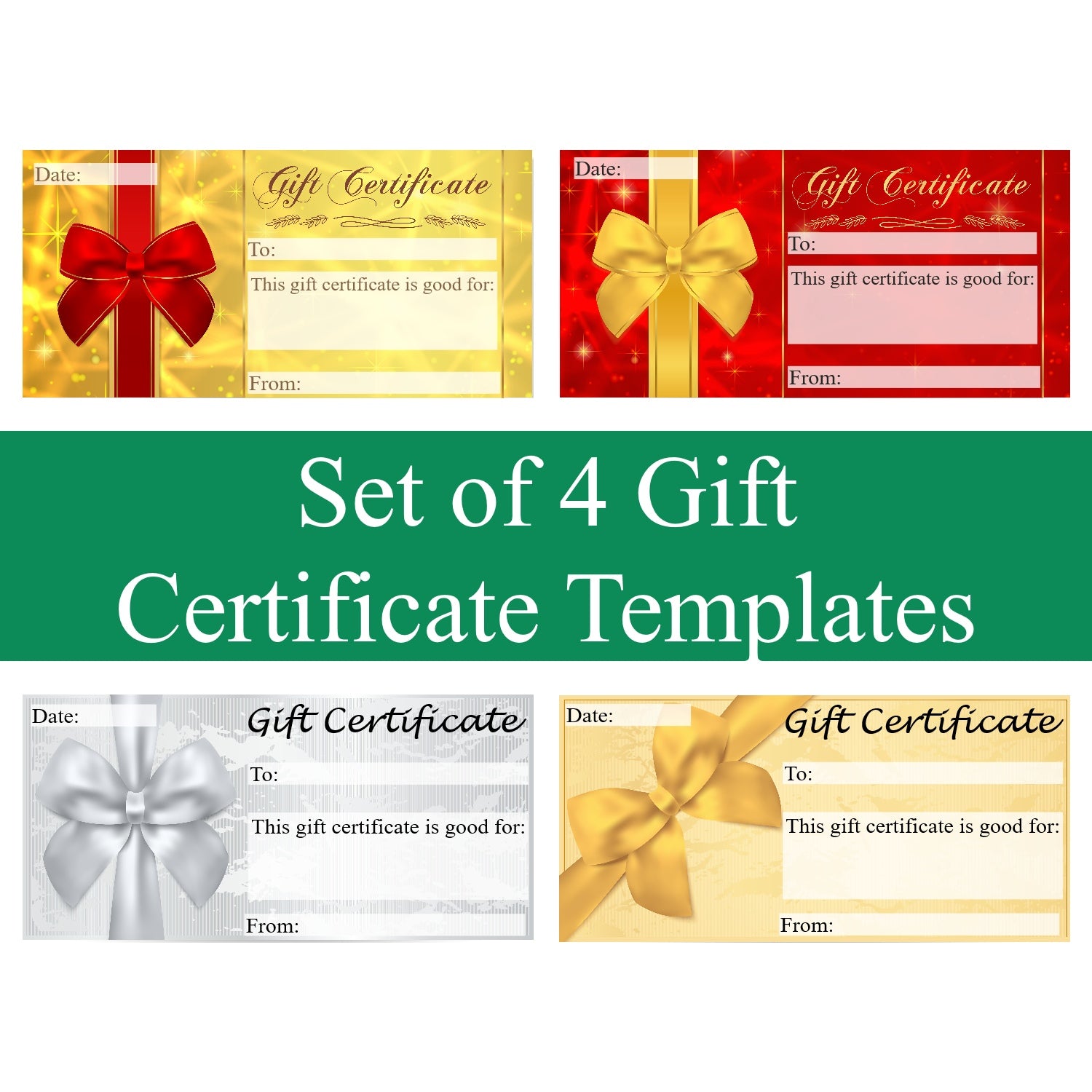 Gift Certificate Printable Templates – Money Minded Mom Shop