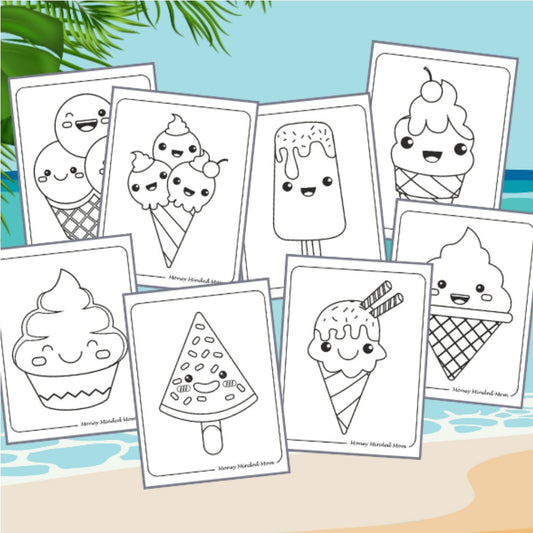 Ice Cream Coloring Book For Kids (30 pages)
