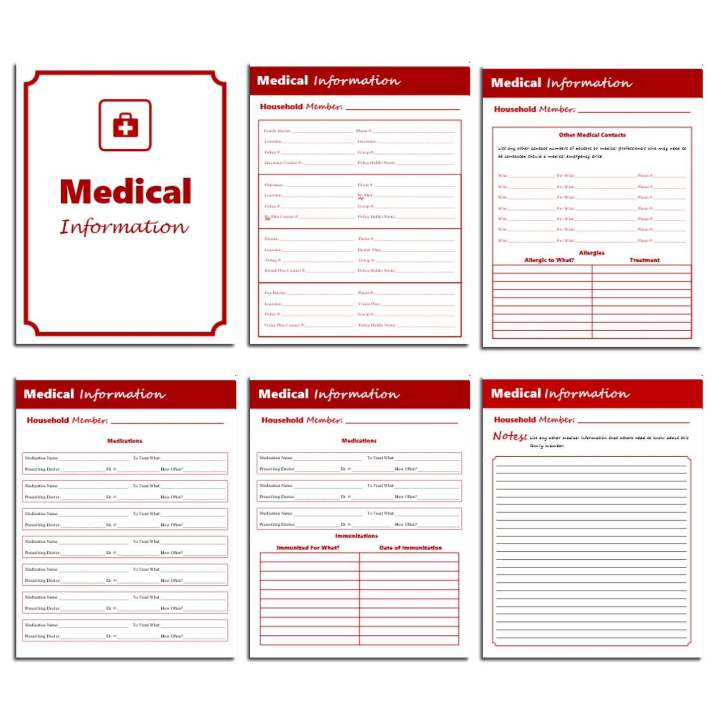 Family Medical Information Sheets