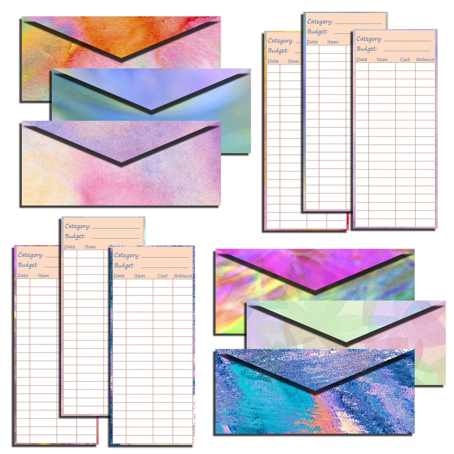 Cash Envelope Templates (PASTEL)