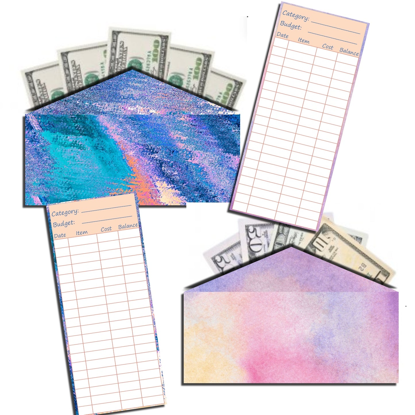 Cash Envelope Templates (PASTEL)