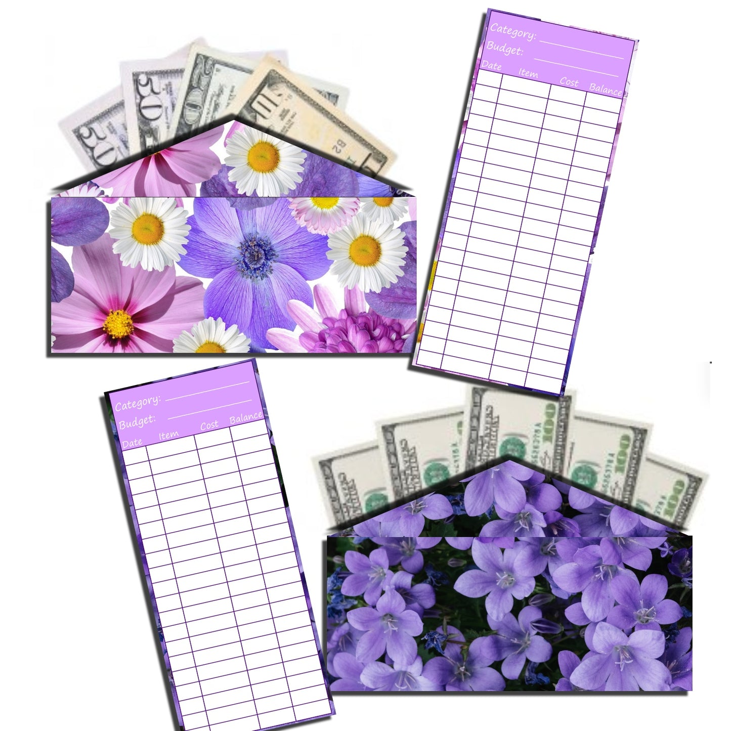 Cash Envelope Templates (PURPLE)