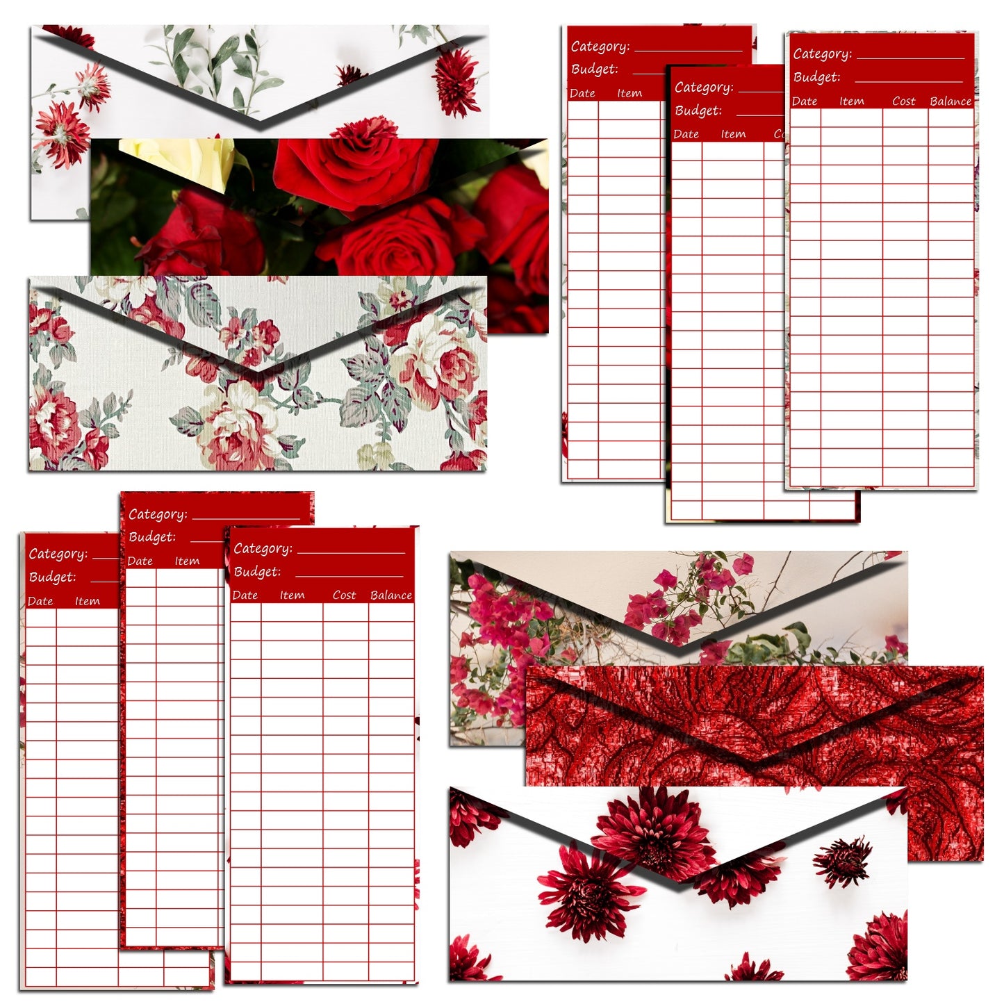 Cash Envelope Templates (RED)