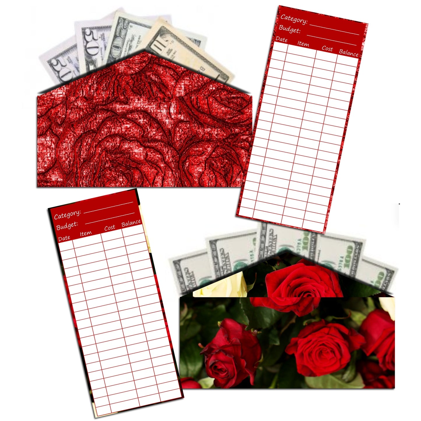 Cash Envelope Templates (RED)