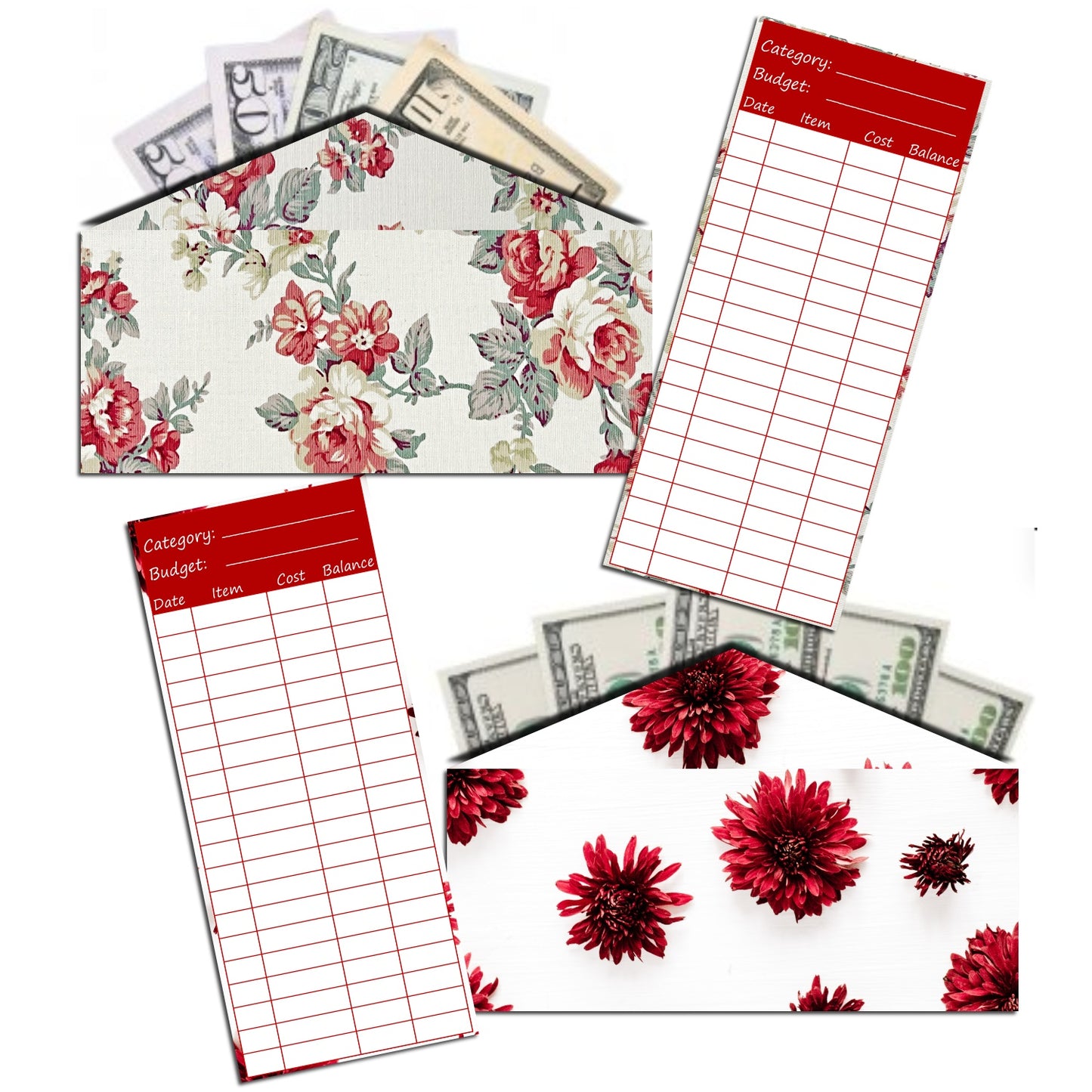 Cash Envelope Templates (RED)