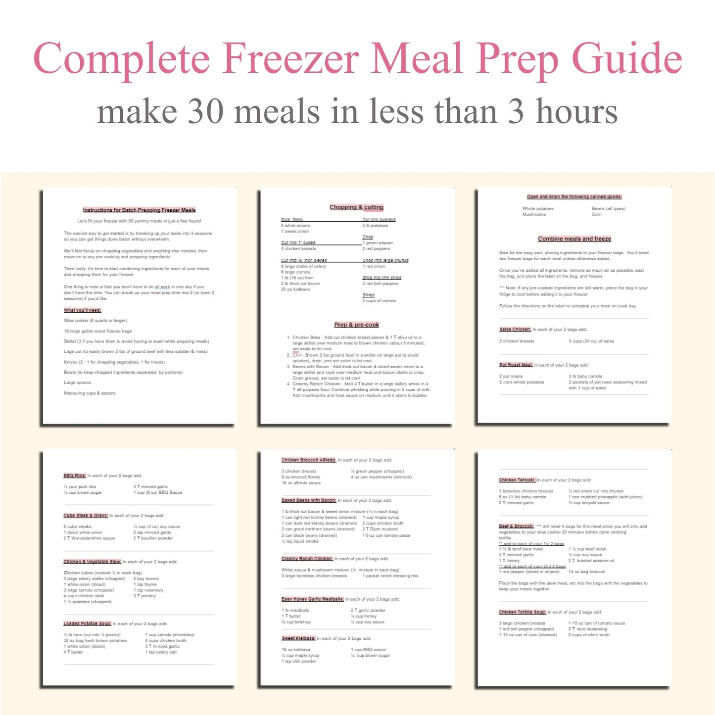 Slow Cooker Freezer Meal Plan Guide