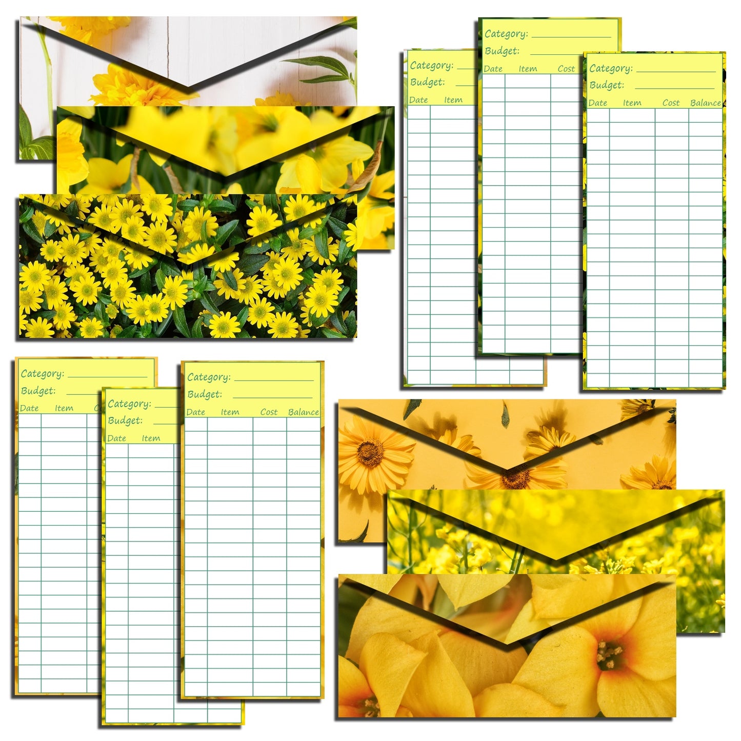 Cash Envelope Templates (YELLOW)