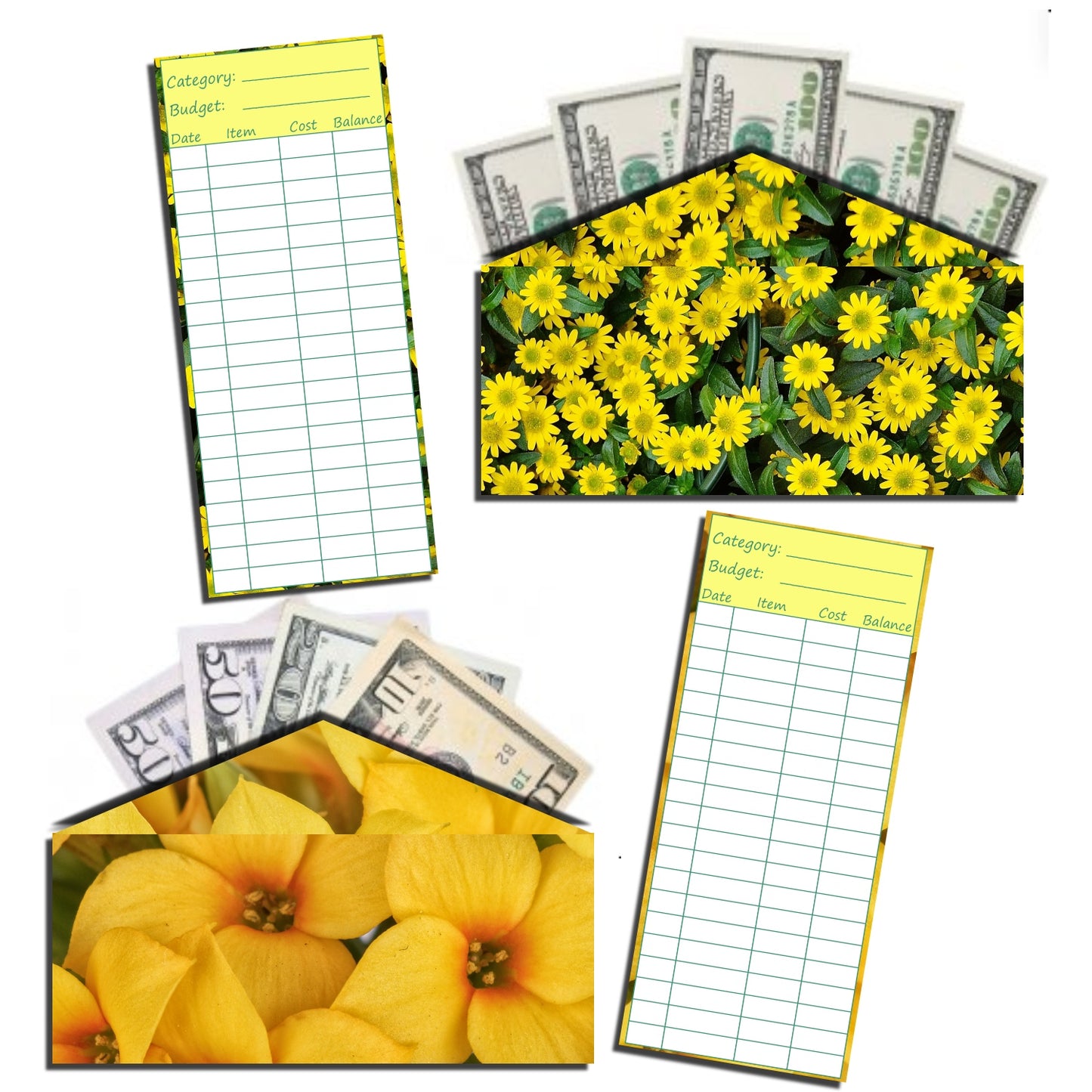 Cash Envelope Templates (YELLOW)