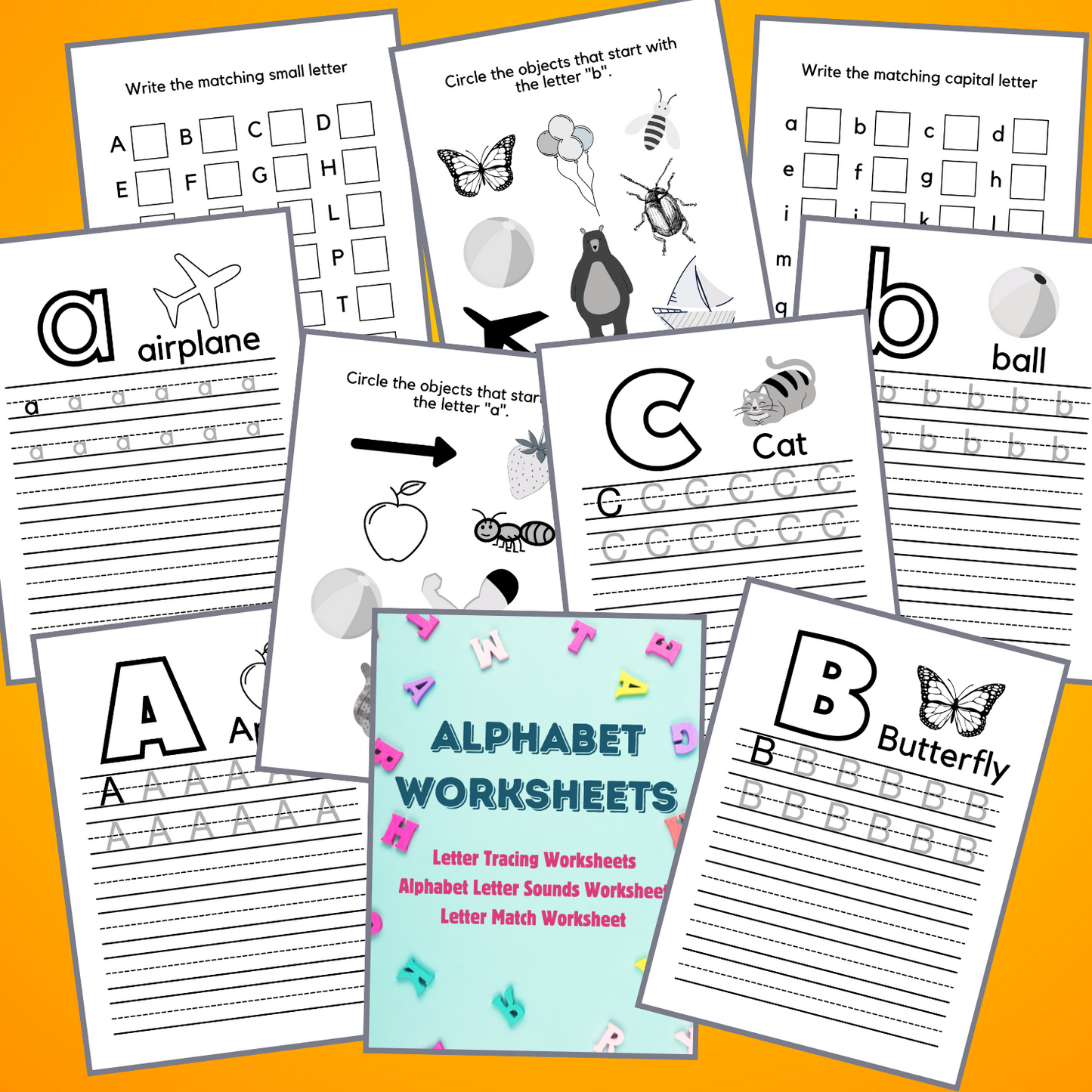 Alphabet Worksheets For Kids (80 pages)