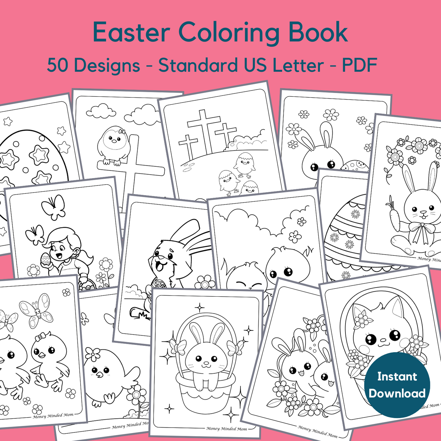 Easter Coloring Book Pages For Kids {50 pages}
