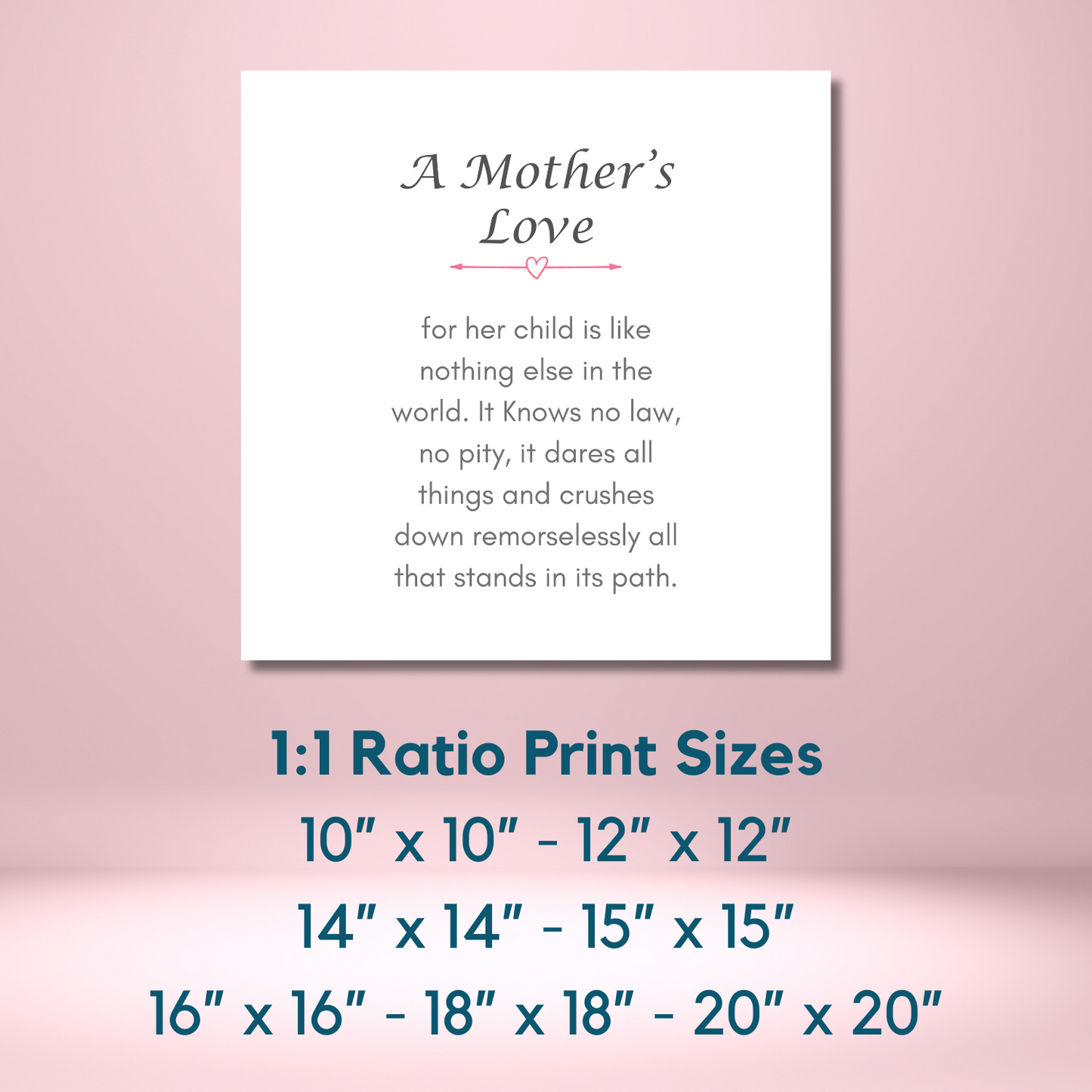 A Mother's Love Poem Wall Art Mother's Day Gift for Mom Print (unlimited print options)