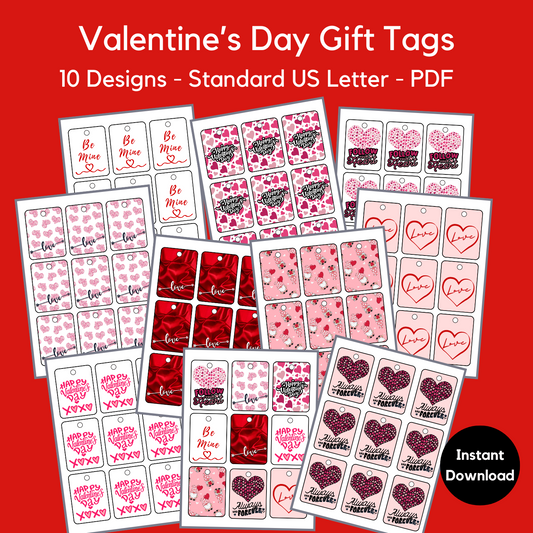 Valentine's Day Gift Tags (10 different designs)