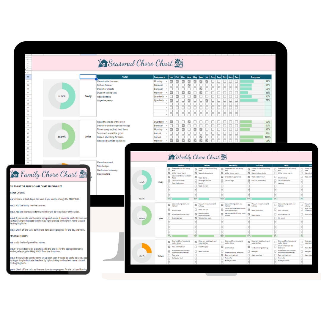 Ultimate Family Chore Chart Spreadsheet