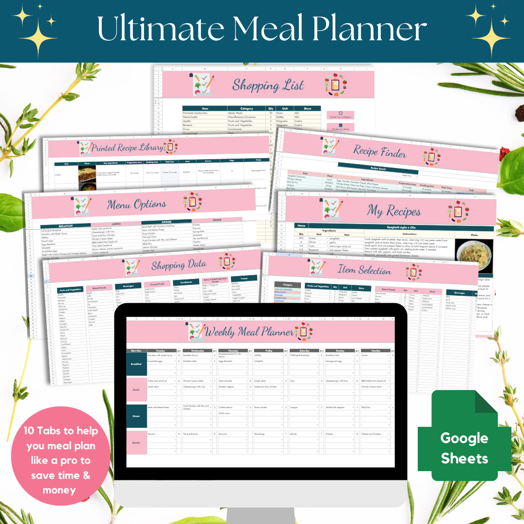 Ultimate Meal Planner Spreadsheet