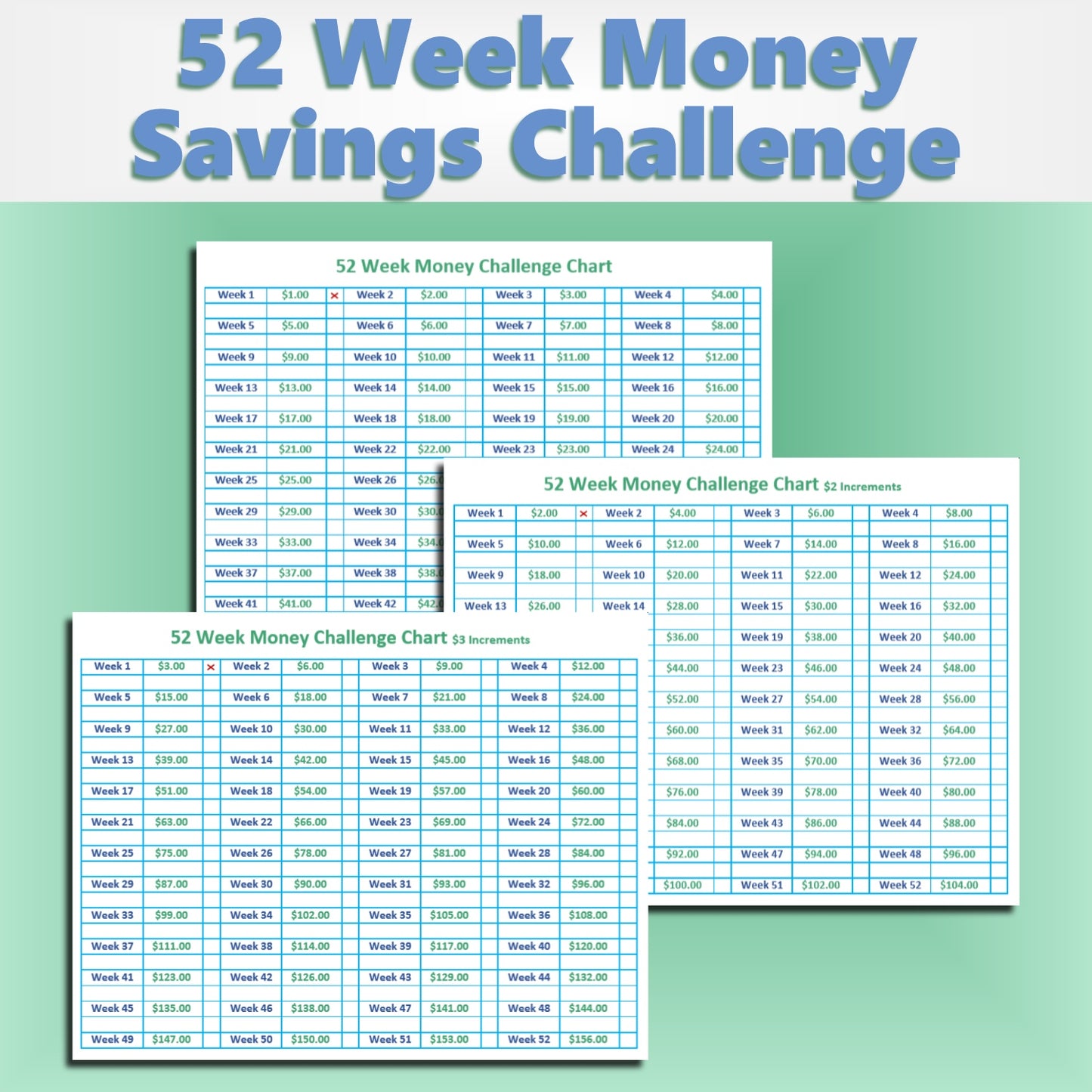 52 Week Money Savings Challenge Tracker