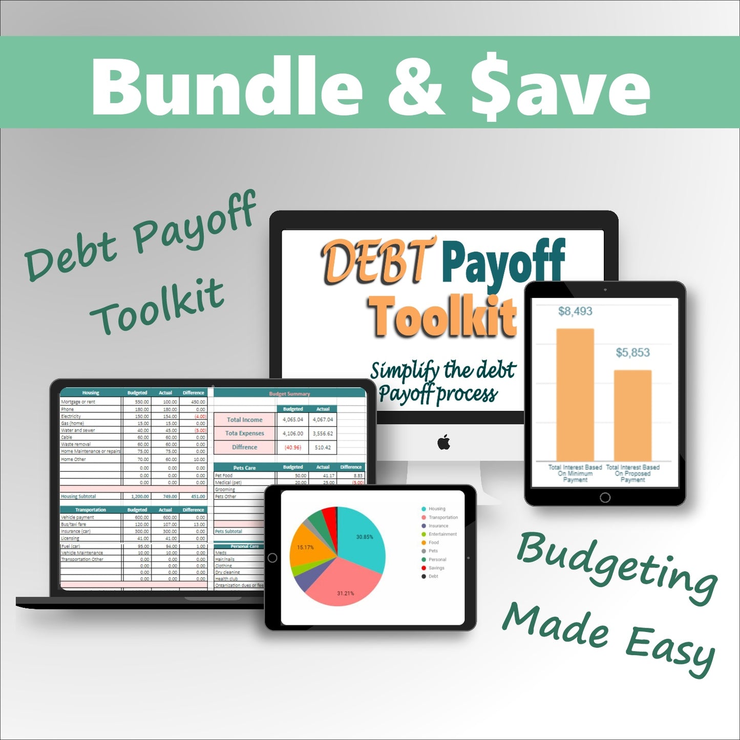 Budgeting Made Easy & Debt Payoff Toolkit Bundle