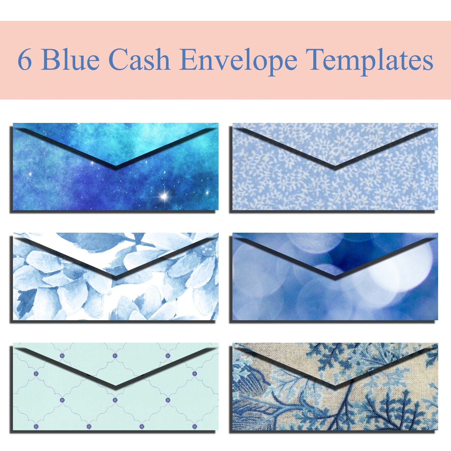 Cash Envelope Templates (BLUE)