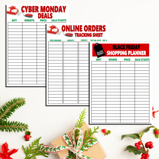 Christmas Shopping Tracking Sheets