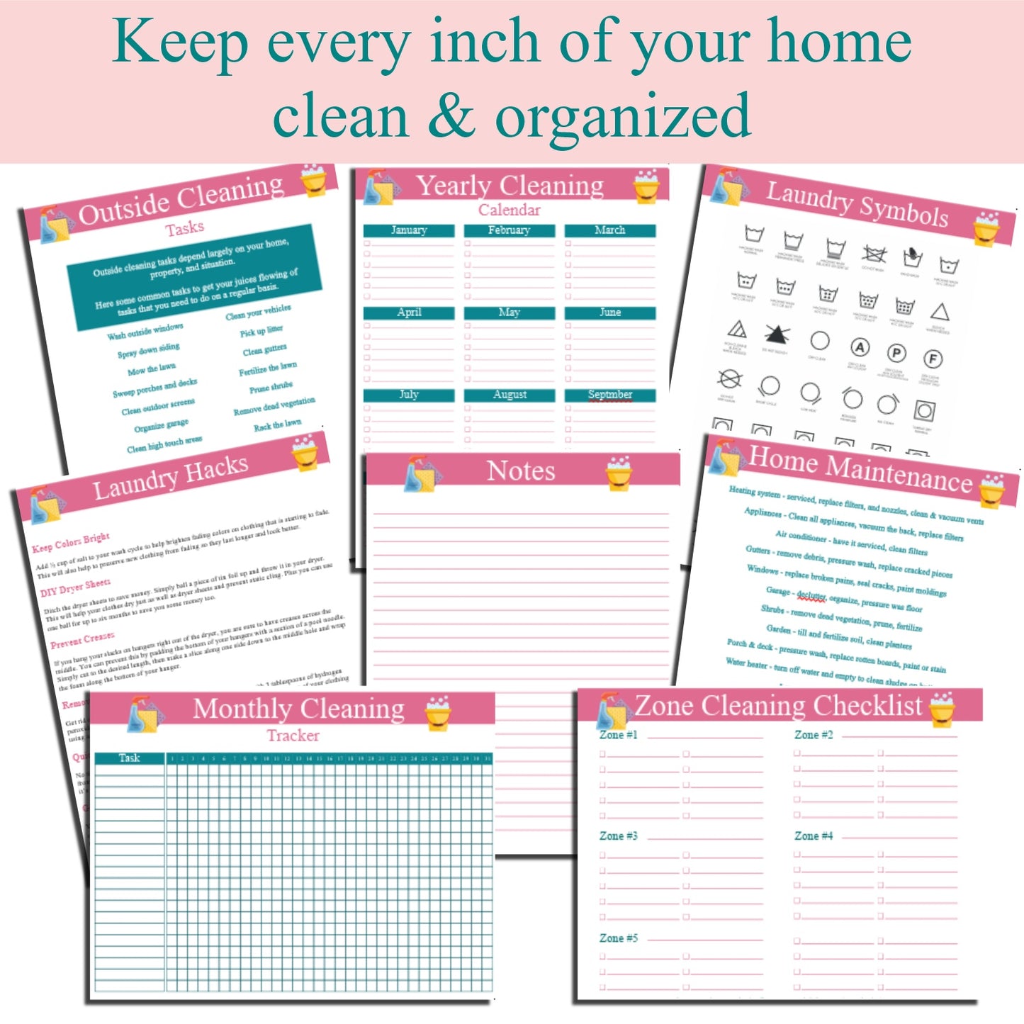 Happy Home Cleaning Planner