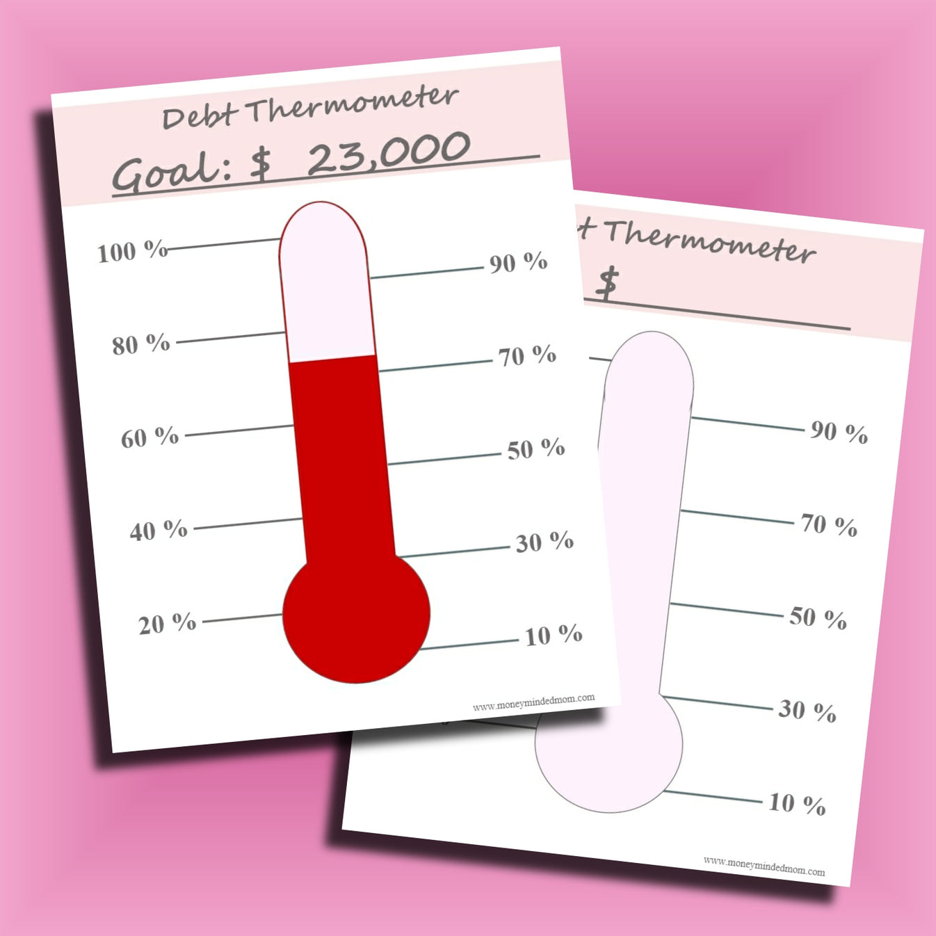 Debt Payoff Thermometer Printable Tracker Money Minded Mom Shop