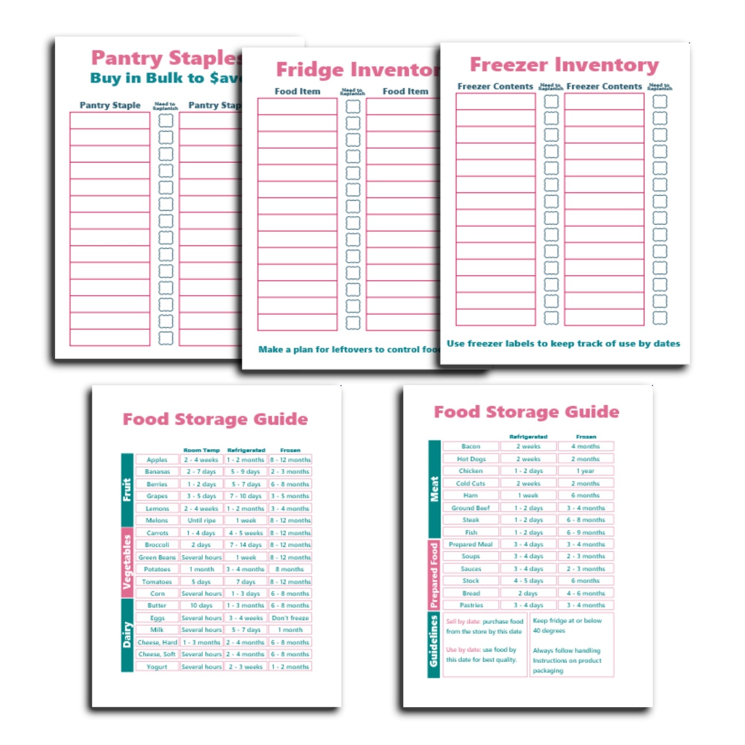 Food Inventory Tracking Sheets – Money Minded Mom Shop