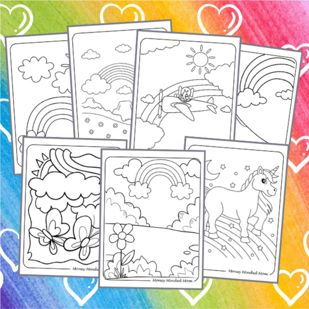 Rainbow Coloring Book For Kids (35 pages)