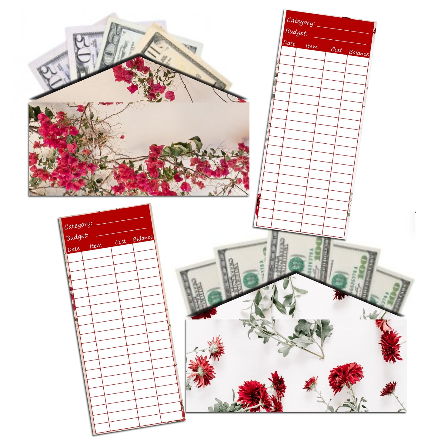 Cash Envelope Templates (RED)