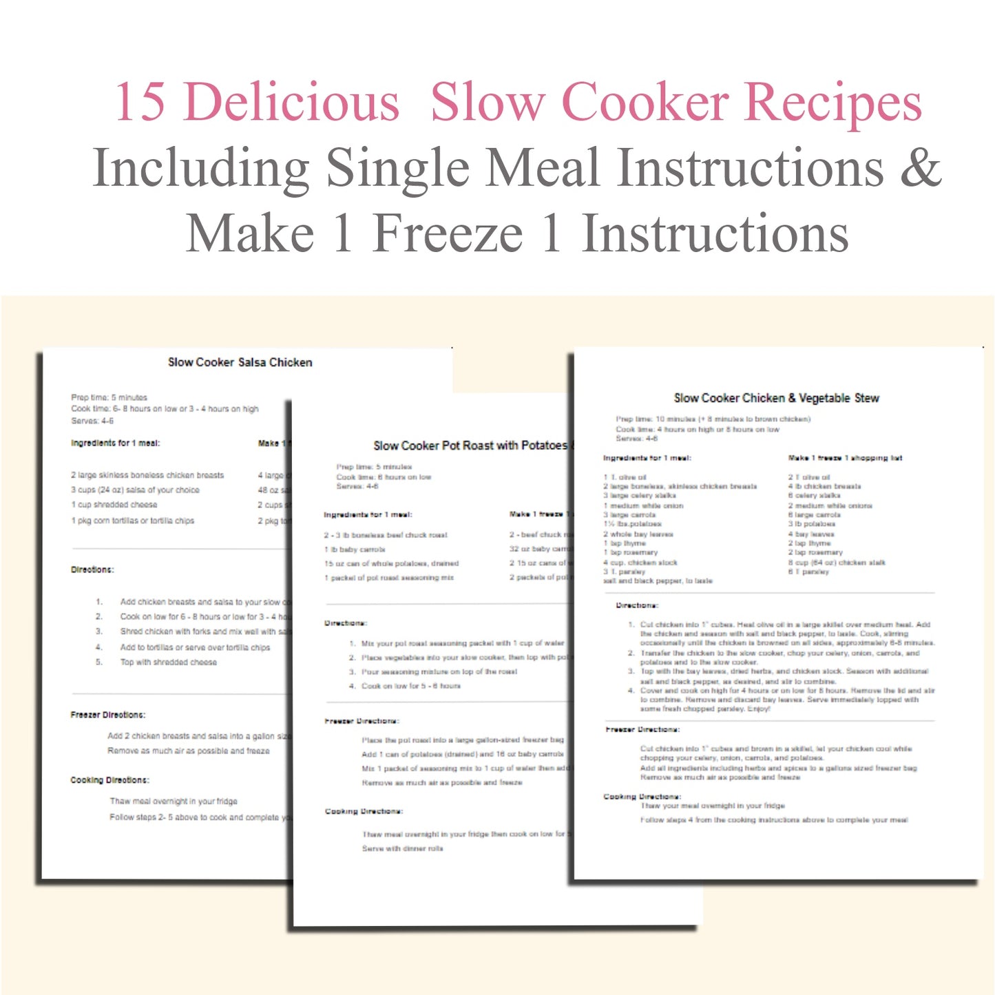 Slow Cooker Freezer Meal Plan Guide